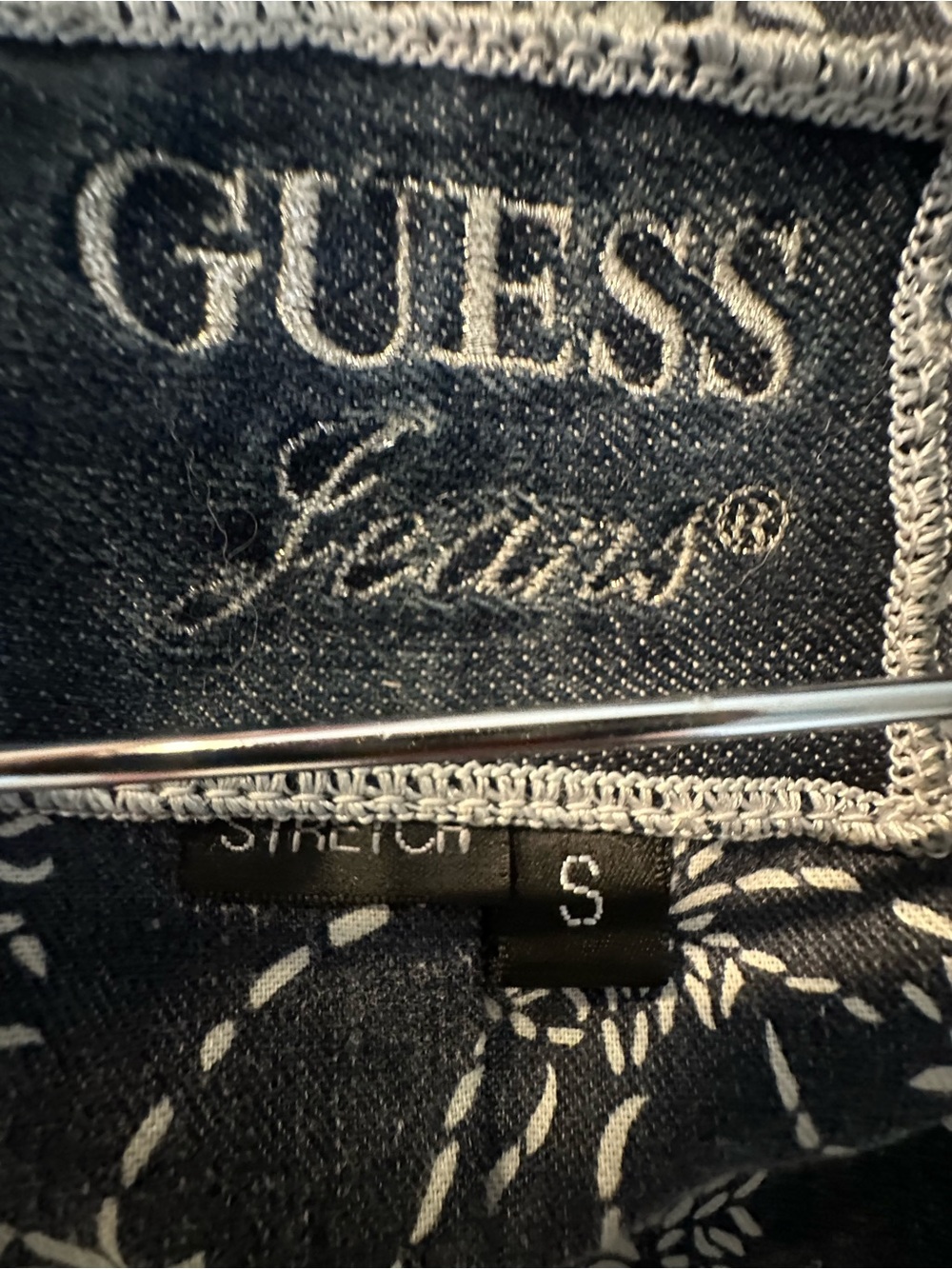 GUESS Women's distressed denim peace sign vest never worn small